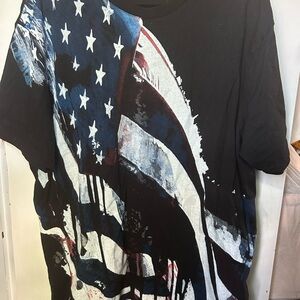 Akoo Black T-Shirt with Flag Graphic